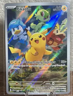 Pikachu 027 SV: Scarlet & Violet Promo Cards Full Art Illustration Rare NM - Image 1