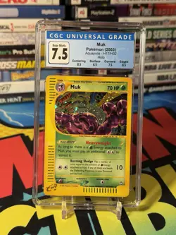 CGC 8.5 MINT Muk 2003 Aquapolis H17/H32 Holo Pokemon Card - Image 1