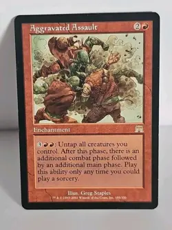 🔥🔥 Aggravated Assault 🔥🔥 MTG Onslaught 🌟RARE🌟 MT/NM Magic The Gathering - Image 1