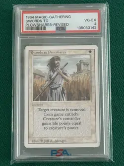 1994 Magic The Gathering Swords To Plowshares Revised PSA 4 - Image 1