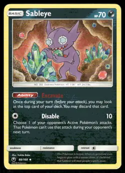 Pokemon Sableye SM - Celestial Storm #88/168 - Image 1