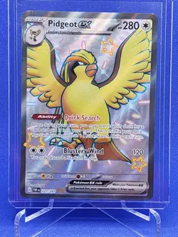 Pokemon Card - Pidgeot EX Paldean Fates 221/091 Shiny Ultra Rare Full Art Holo - Image 1
