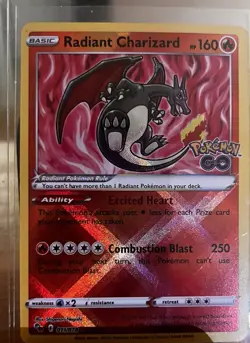Radiant Charizard Pokemon Card Great Condition!! Reverse Holo Pokemon Go Promo!! - Image 1