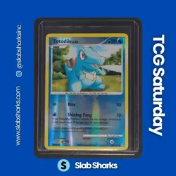 2007 POKEMON DIAMOND & PEARL MYSTERIOUS TREASURES #106/123 TOTODILE REVERSE HOLO - Image 1