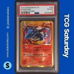 2013 POKEMON BLACK & WHITE PLASMA STORM #136/135 CHARIZARD SECRET RARE PSA 6 - Image 1
