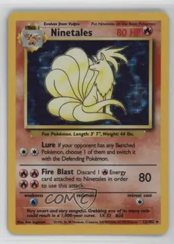 Ninetales Holo Pokemon Base Set #12 1999 - Image 1