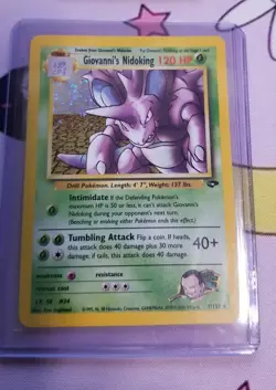 Giovanni's Nidoking Holo Unlimited NM 7/132 Gym Challenge Pokemon - Image 2