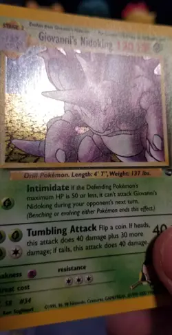 Giovanni's Nidoking Holo Unlimited NM 7/132 Gym Challenge Pokemon - Image 4