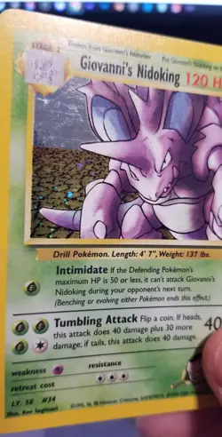 Giovanni's Nidoking Holo Unlimited NM 7/132 Gym Challenge Pokemon - Image 5