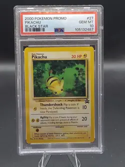 2000 Pokemon Promo Pikachu Black Star #27 PSA 10 - Image 1