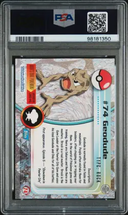Pokemon PSA 8 1999 Topps T.V. Geodude Foil United Kingdom Christmas GiftU - Image 2