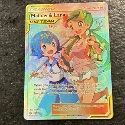 Pokemon Mallow & Lana TAG TEAM Full Art Holo Trainer Sm-Cosmic Eclipse 231/236 - Image 1