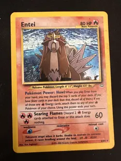 Pokemon Entei 6/64 Neo Revelation Holo Rare 80 HP Basic 2000 English - Image 1