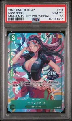 Nico Robin P-111 - One Piece Mini Tin Vol. 2 Asia Region Promo - PSA 10 - Image 1