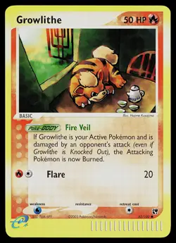 Pokemon Card - Growlithe Sandstorm 65/100 Common Reverse Holo - Image 1