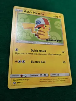 Ash's Pikachu SM112 "I Choose You" Black Star Movie Promo Pokemon Card - Image 1