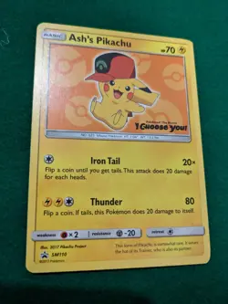 Pokemon Pikachu TCG Ash's SM 110 I Choose You Rare Pikachu Card, Sun, And Moon - Image 2