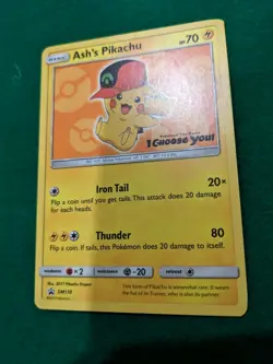 Pokemon Pikachu TCG Ash's SM 110 I Choose You Rare Pikachu Card, Sun, And Moon - Image 3