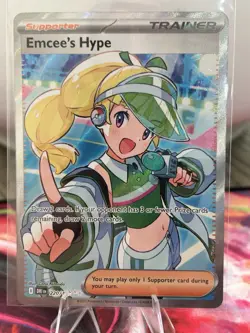 Pokemon TCG Trainer Emcee's Hype Ultra Rare Holo Card 220/182 CO29 - Image 1