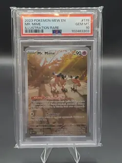 Pokemon TCG Mr. Mime Scarlet & Violet Holo Illustration Card 179/165 PSA 10 - Image 1