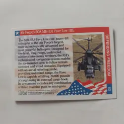 2001 Topps Enduring Freedom #60 Air Force SOS MH-53J Trading Card Single - Image 2