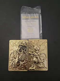 Pokemon 23K Gold Plated Trading Card Charizard & Mewtwo Burger King 1999 No Ball - Image 1