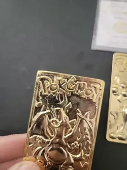 Pokemon 23K Gold Plated Trading Card Charizard & Mewtwo Burger King 1999 No Ball - Image 3