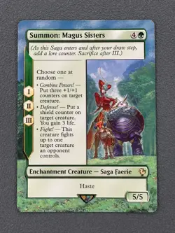Summon: Magus Sisters MTG Final Fantasy Commander Hand Painted Full Altered Art - Image 1