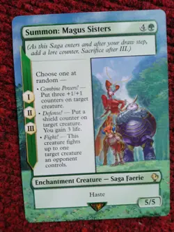 Summon: Magus Sisters MTG Final Fantasy Commander Hand Painted Full Altered Art - Image 2