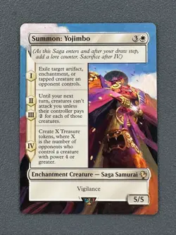 Summon: Yojimbo MTG Final Fantasy Commander Hand Painted Borderless Altered Art - Image 1