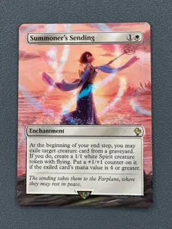 Summoner's Sending MTG Final Fantasy Commander Hand Painted Extended Altered Art - Image 1