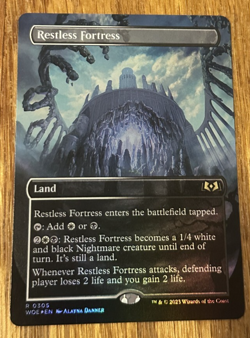 MTG Wilds of Eldraine, Restless Fortress - Borderless Foil - Image 1
