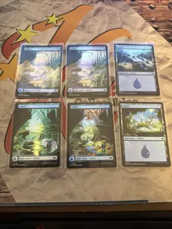 MTG Bloomburrow Foil Island Lot Of 6 Full Art/Regular Island! Foil Seasons ! - Image 1