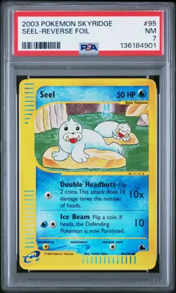 2003 POKEMON SKYRIDGE #95 SEEL-REVERSE FOIL PSA 7 - Image 1