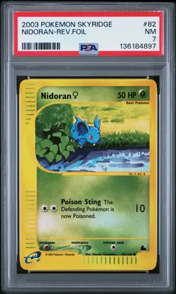 2003 POKEMON SKYRIDGE #82 NIDORAN-REVERSE FOIL PSA 7 - Image 1
