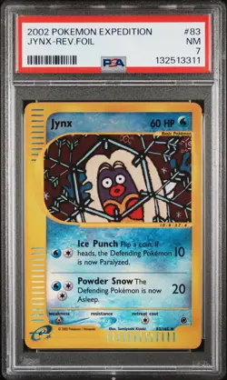 2002 POKEMON EXPEDITION #83 JYNX-REVERSE FOIL PSA 7 - Image 1