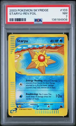 2003 POKEMON SKYRIDGE #103 STARYU-REVERSE FOIL PSA 7 - Image 1
