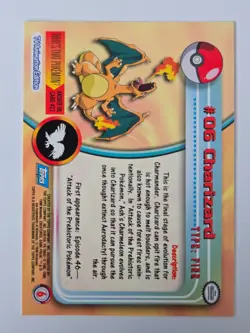 Pokemon Topps Charizard #06 - Non-Holo Blue Label Logo - Image 2