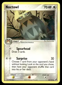 Pokemon TCG Unseen Forces #43/115 Noctowl LP+ - Image 1