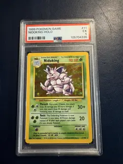 1999 Pokemon Base Set - #11 Nidoking-Holo PSA 5 - Image 1
