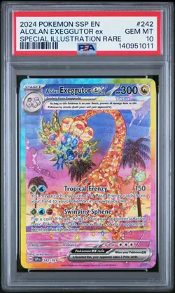 2024 POKEMON SSP EN-SURGING SPARKS #242 ALOLAN EXEGGUTOR EX PSA 10 - Image 1