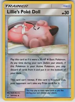 Pokemon TCG Lillie's Poke Doll Uncommon Reverse Holo SM - Cosmic Eclipse 197/236 - Image 1