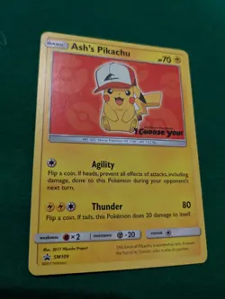 ASH'S PIKACHU 2017 POKEMON I CHOOSE YOU BLACK STAR PROMO #SM109 - Image 2