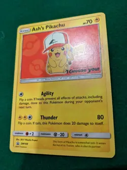 ASH'S PIKACHU 2017 POKEMON I CHOOSE YOU BLACK STAR PROMO #SM109 - Image 3
