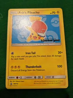 Ash's Pikachu I Choose You Movie Black Star Promo LP SM114 Sun & Moon Pokemon - Image 1