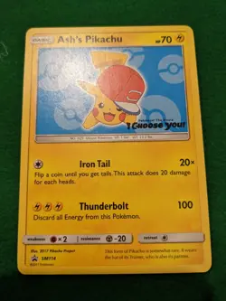 Ash's Pikachu I Choose You Movie Black Star Promo LP SM114 Sun & Moon Pokemon - Image 2