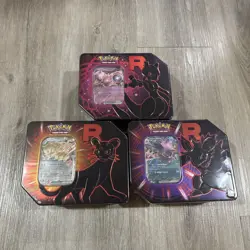 Pokemon Destined Rivals Team Rocket Tin Mewtwo Persian Nidoking Lot of 3 Sealed - Image 1