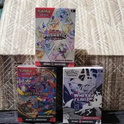 Pokemon Prismatic Evolutions Mega Evolution White Flare Booster Bundle Box - Image 1