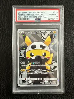 2016 Pokemon Japanese SM Pretend Team Skull Pikachu Full Art Special #013 PSA 10 - Image 1