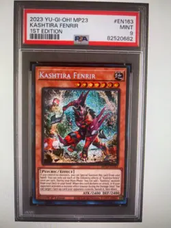 PSA 9 Yu-Gi-Oh Kashtira Fenrir MP23-EN163 - Prismatic Secret Rare 1st Edition - Image 1